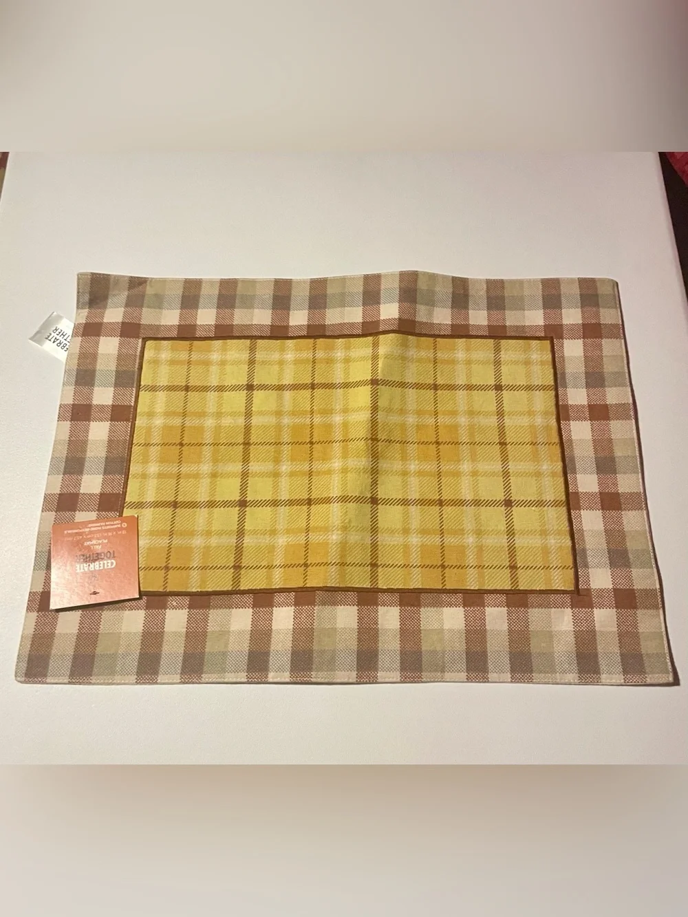 Kohl's Celebrate Together Fall Mixed Plaid Fabric Rectangle Placemat NWT